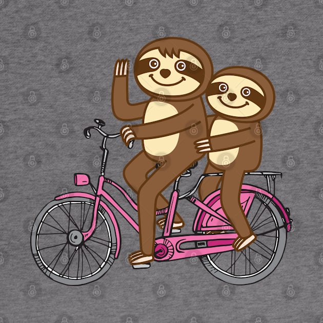 Sloths and bicycle by Plushism